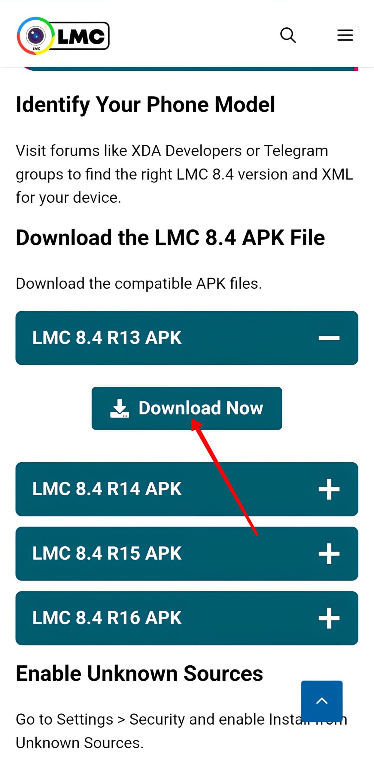 LMC 8.4 APK Download Button LMC 8.4 APK Download Button