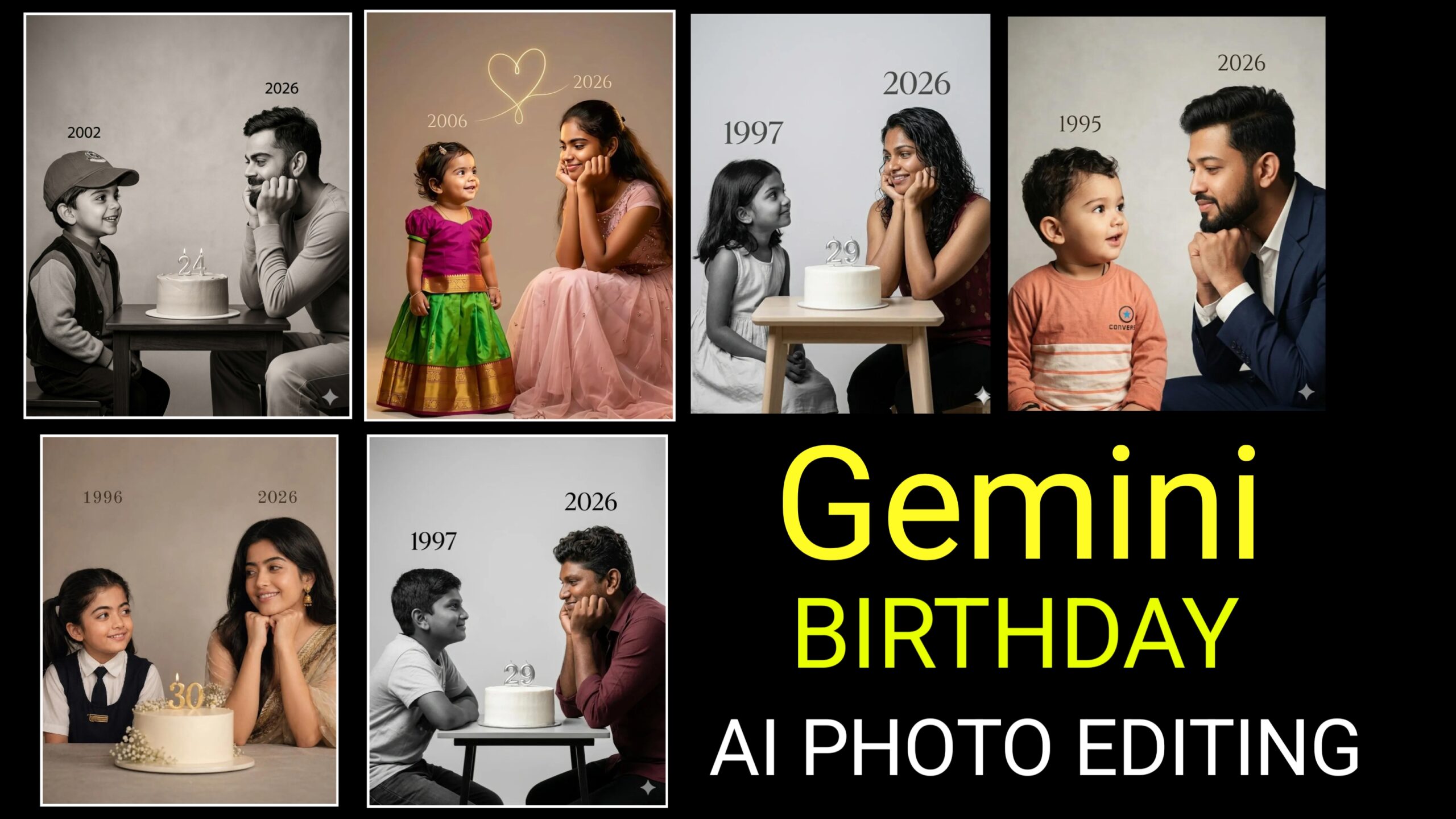 Gemini Childhood To Young Birthday Ai Photo Editing