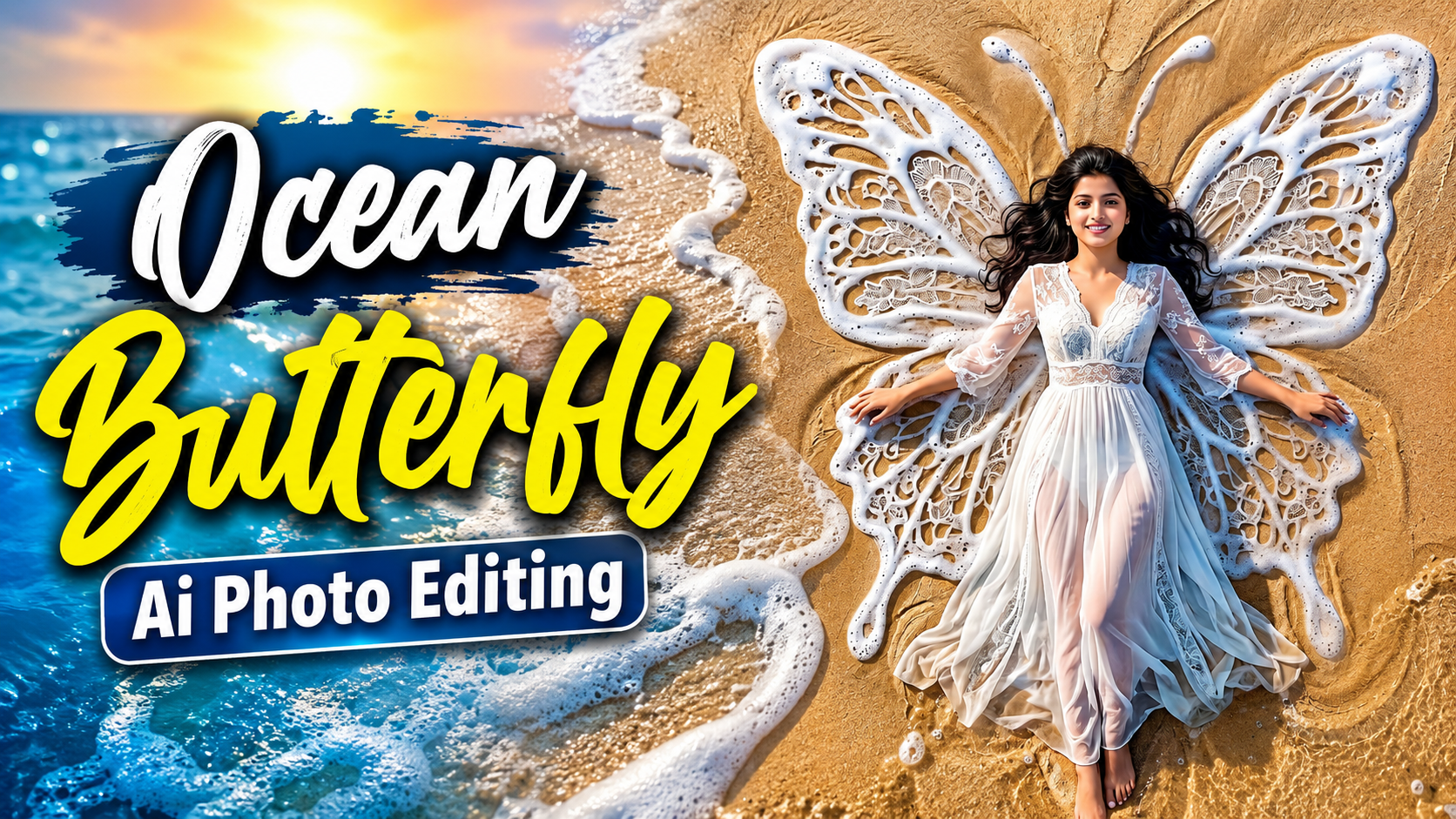 Ocean Butterflies AI Photo Editing Prompt